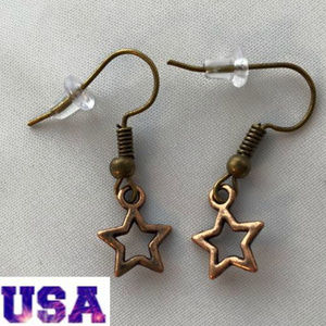 Copper Tone Lone Star Earrings